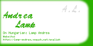 andrea lamp business card